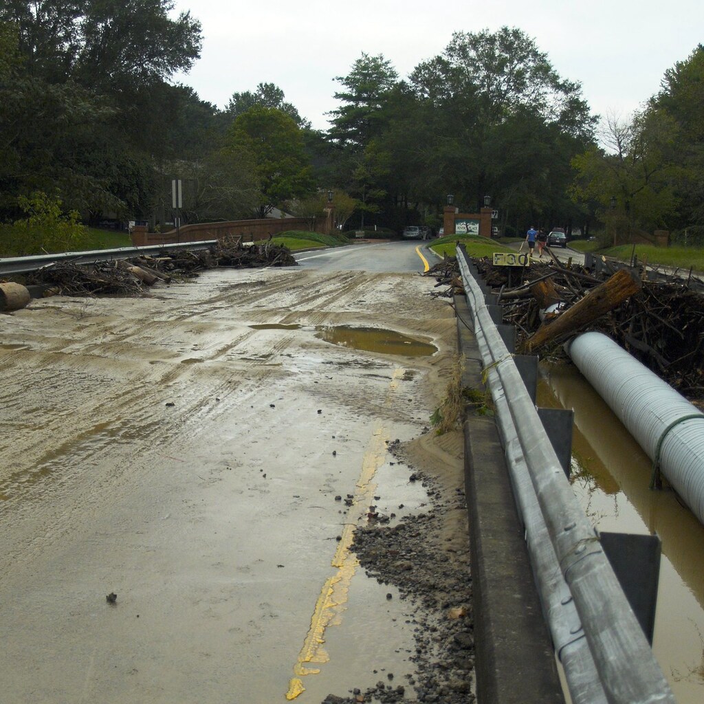 Photo of silt on a road