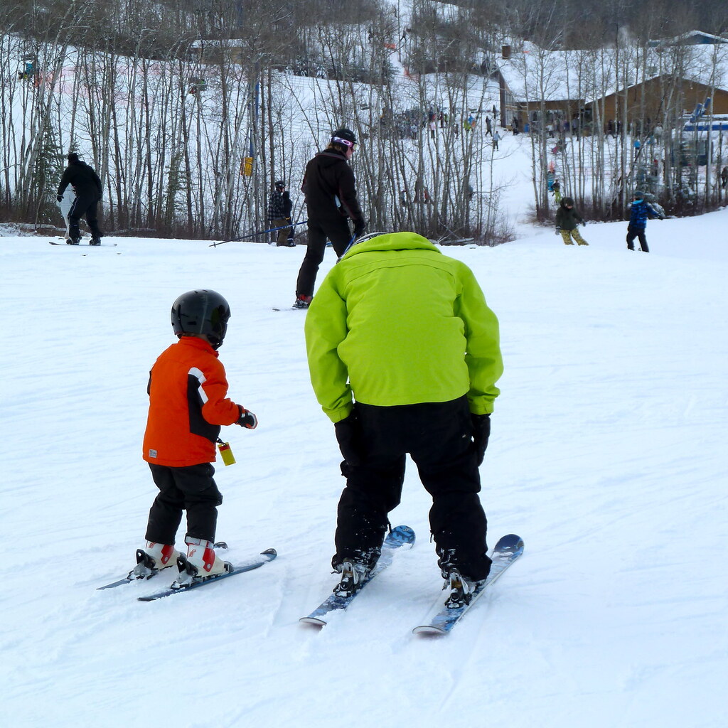 Photo of people having skiing lessons