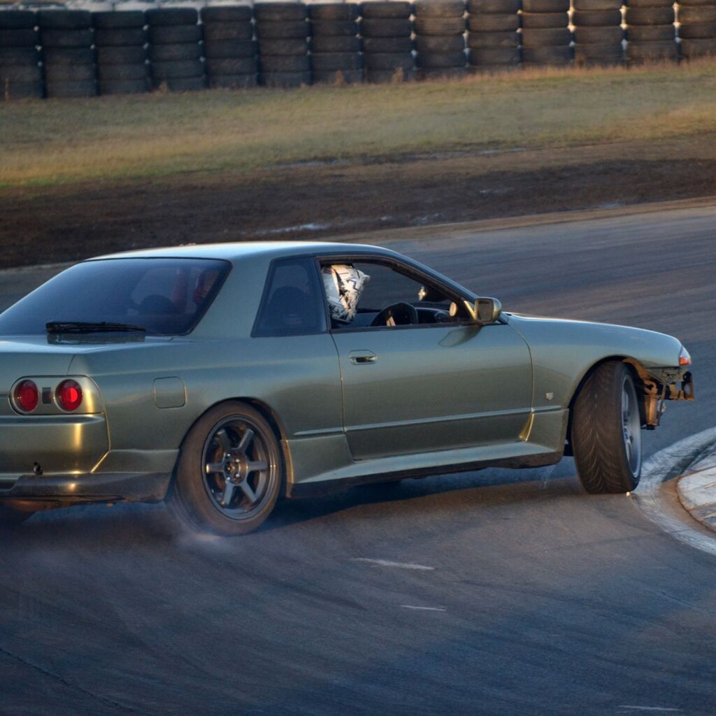 Photo of a car skidding