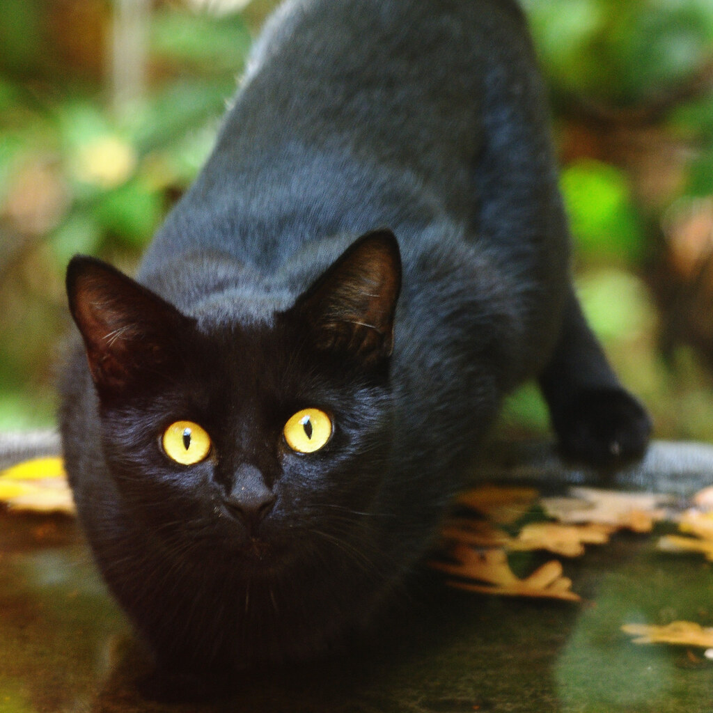 Photo of a sleek black cat