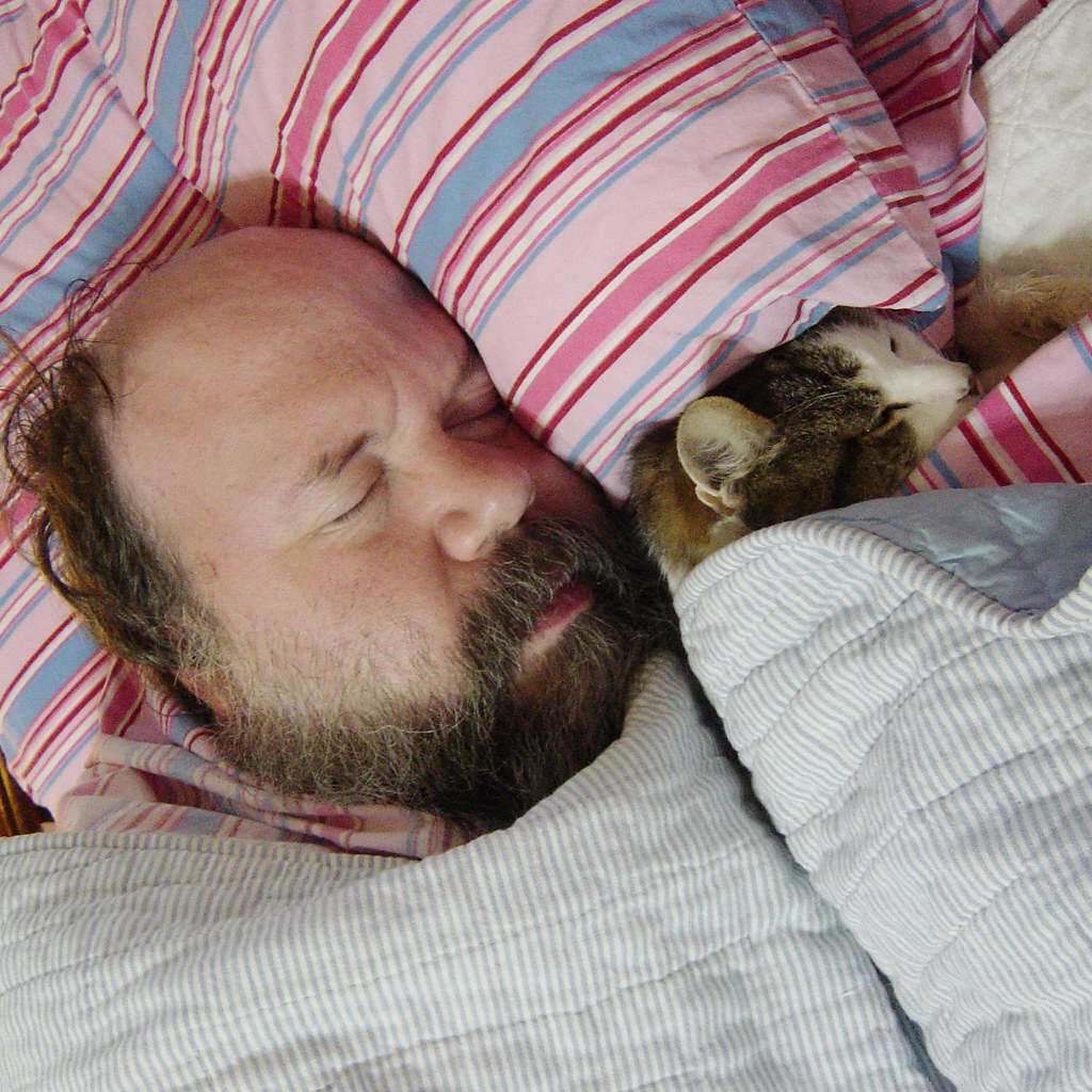 Photo of a man sleeping.