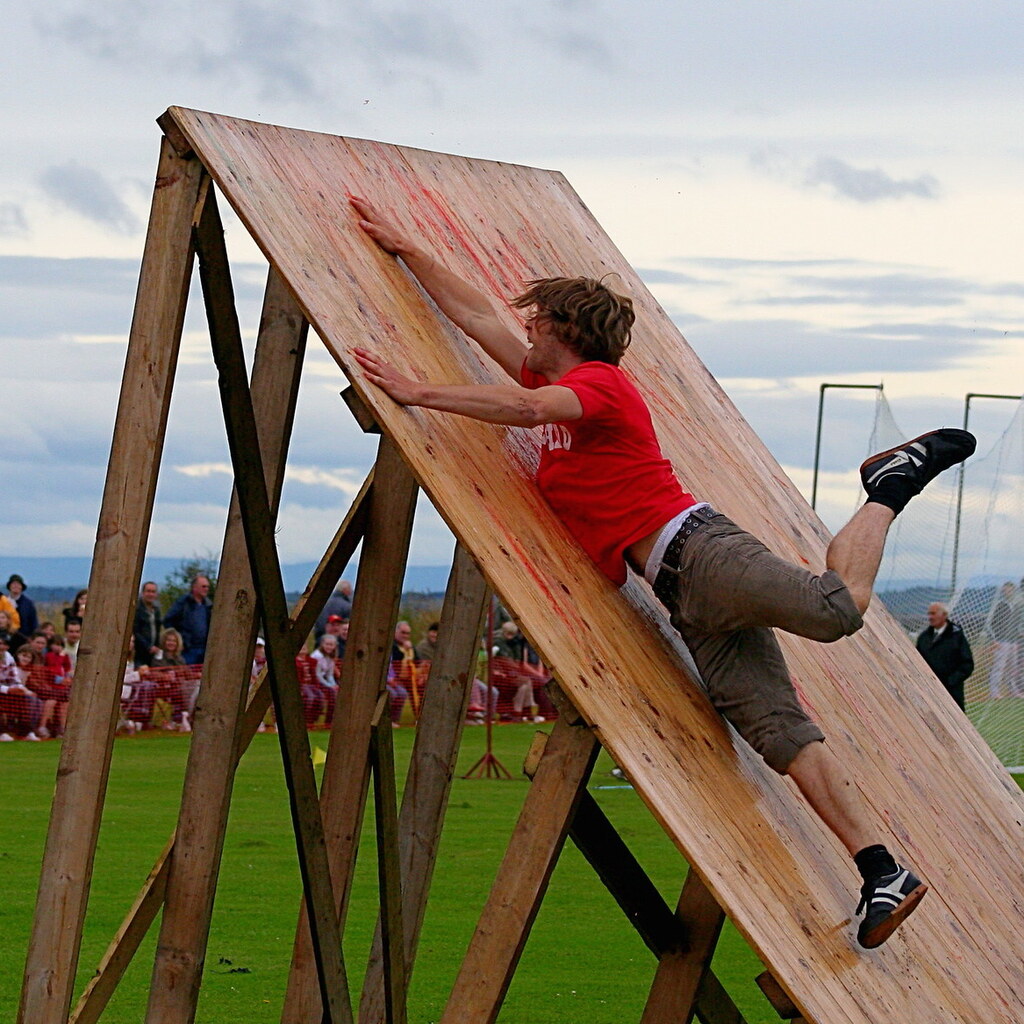 Photo of a man on a slippery slope