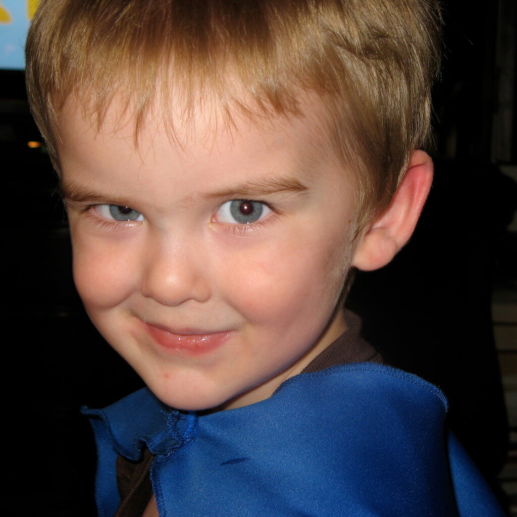 Photo of a boy smirking