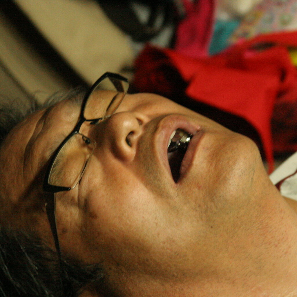 Photo of a man snoring