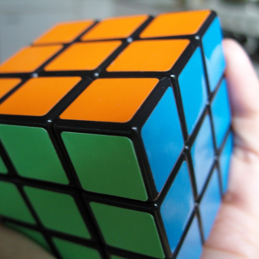Photo of a solved Rubik's cube