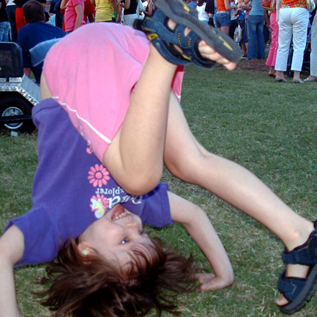 Photo of someone doing a somersault