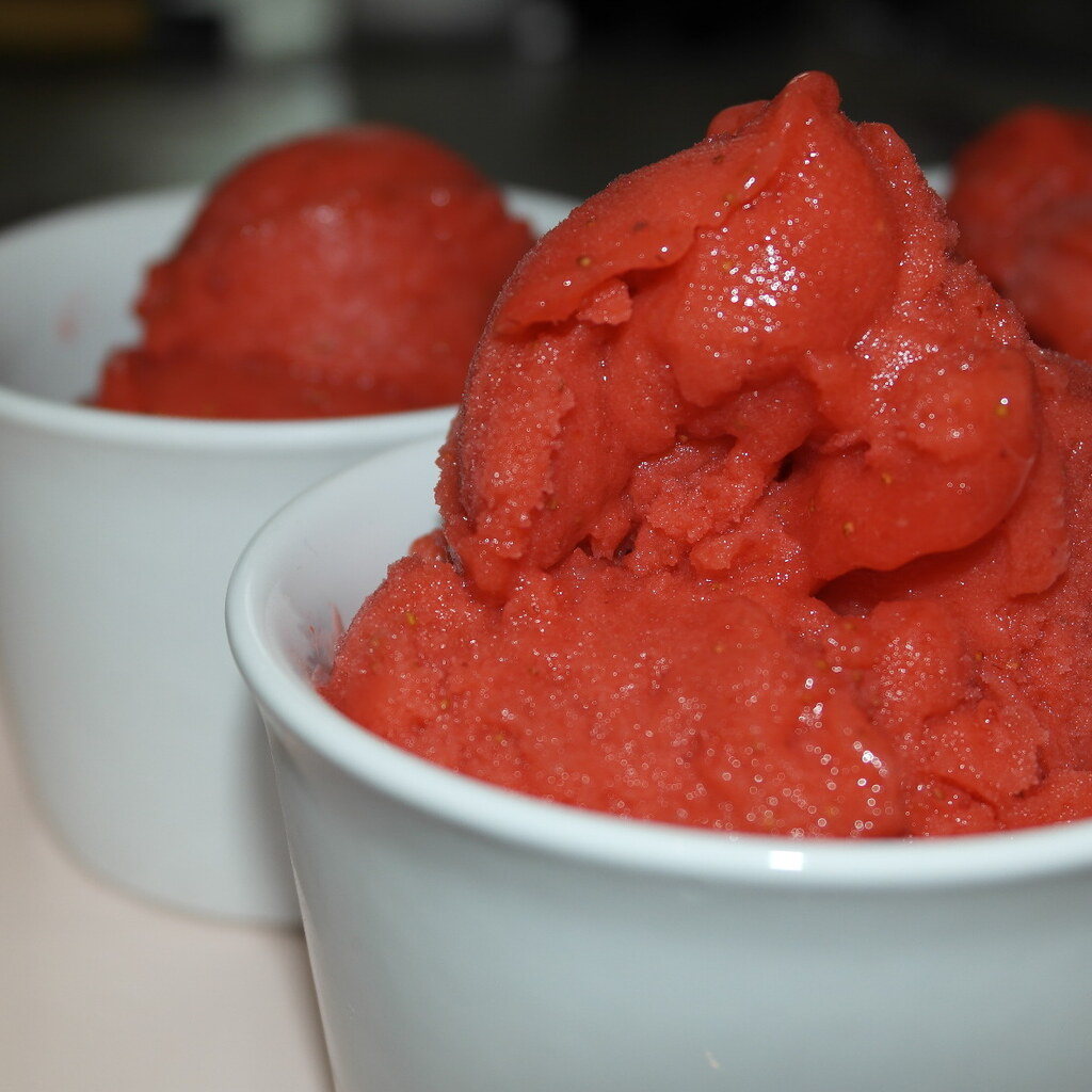 Photo of strawberry sorbet