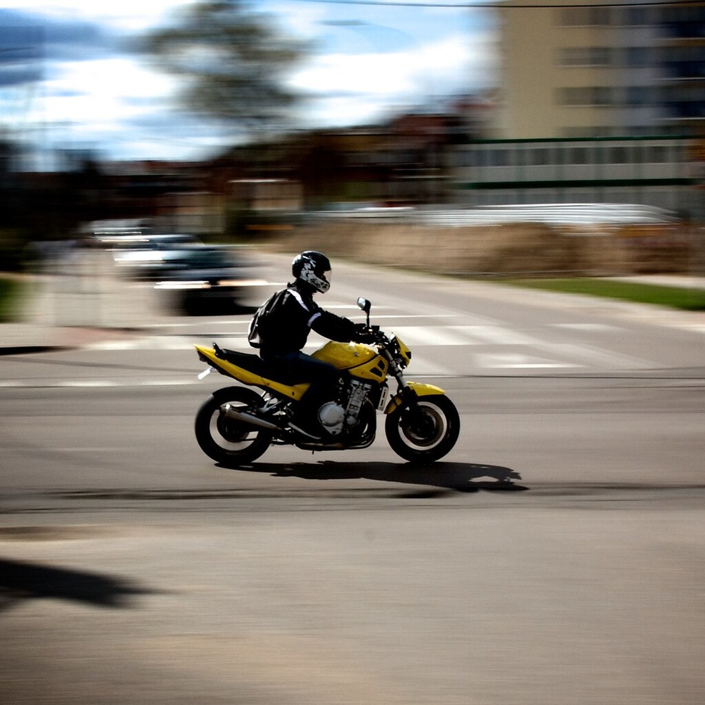 Photo of a speeding motorbike