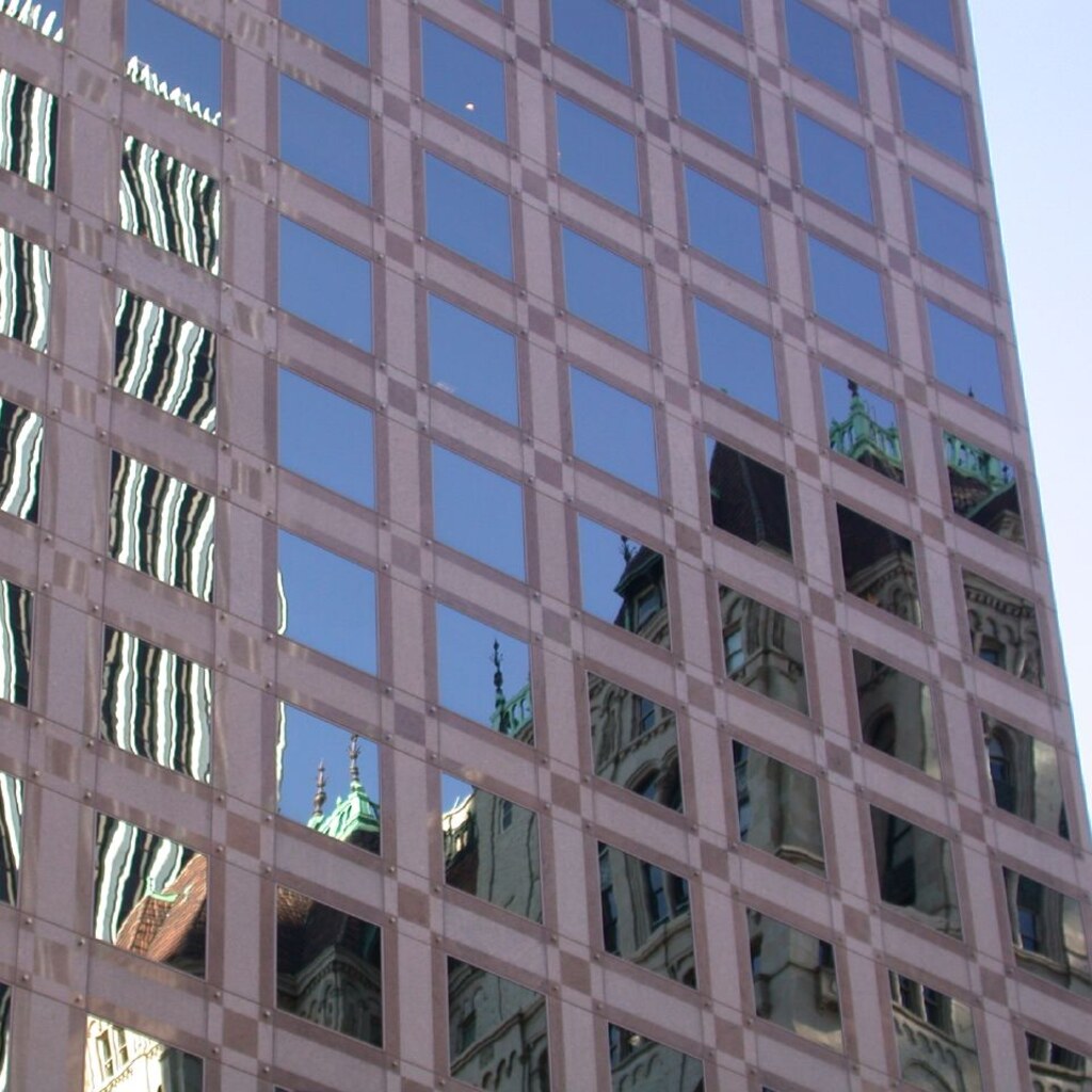 Photo of a skyscraper with square windows