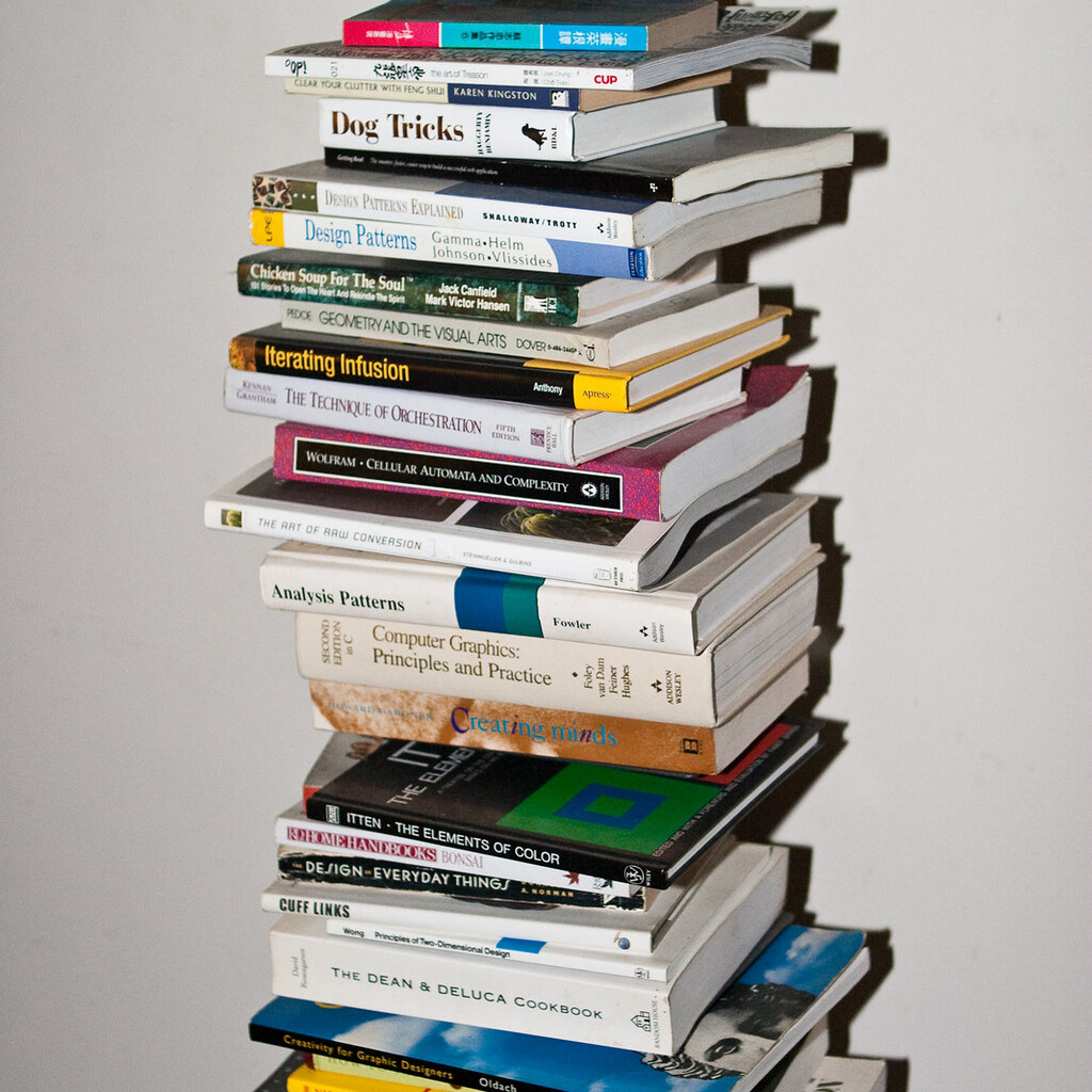 Photo of a stack of books
