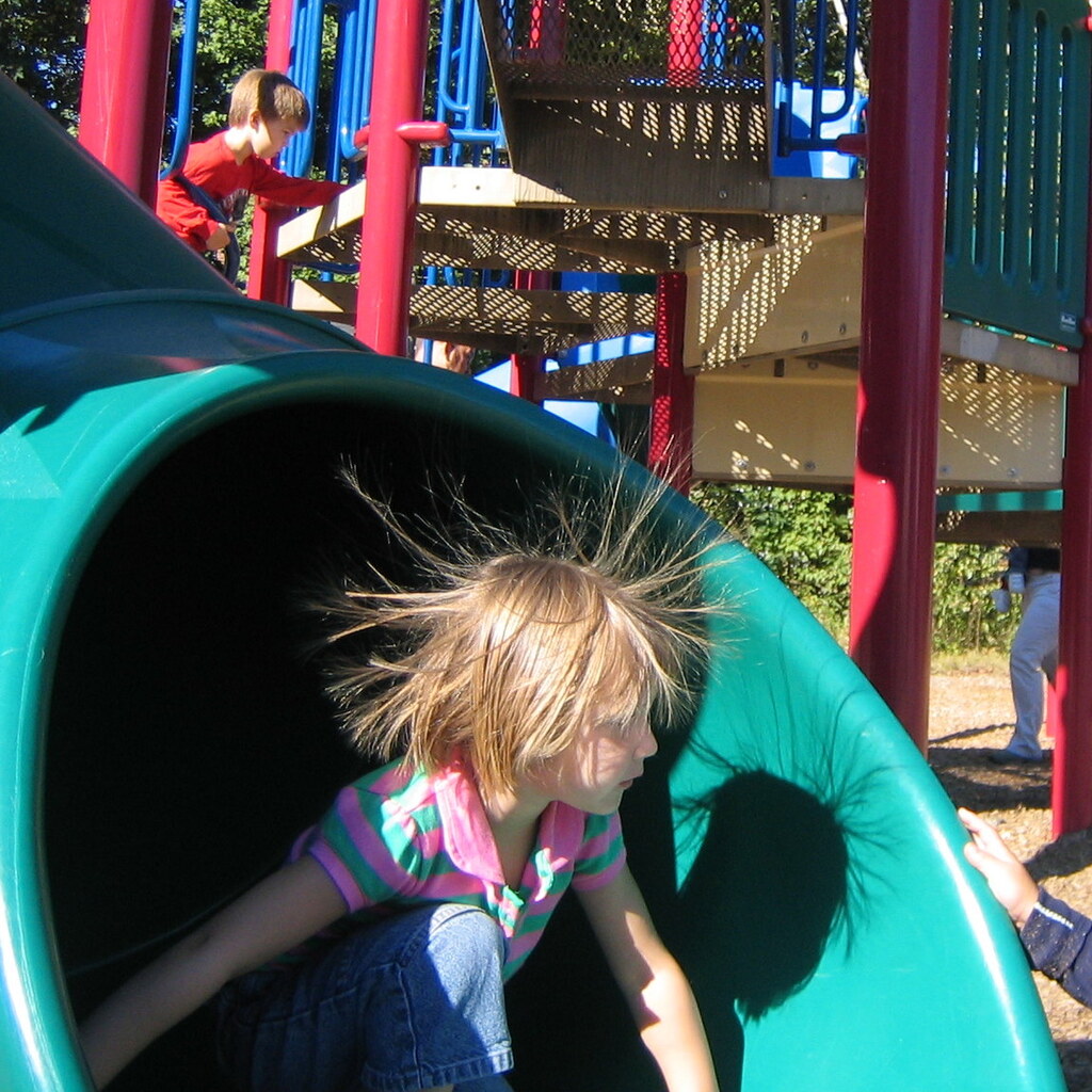 Photo of a child with static hair