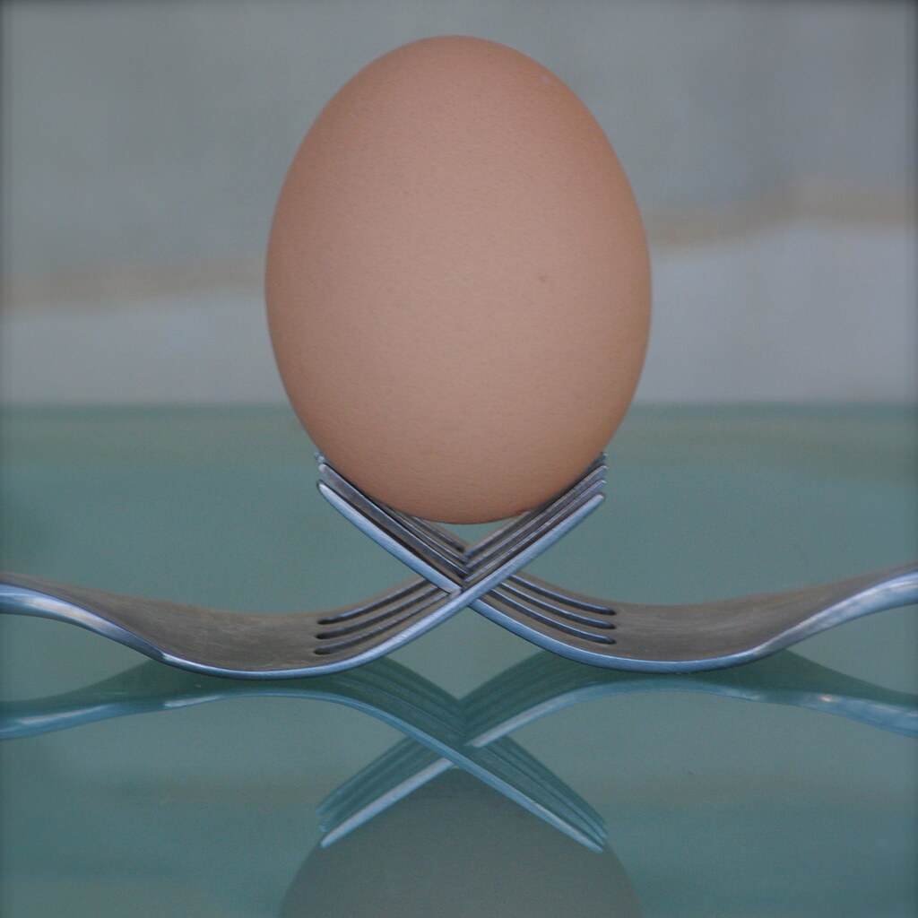 Photo of a balanced egg