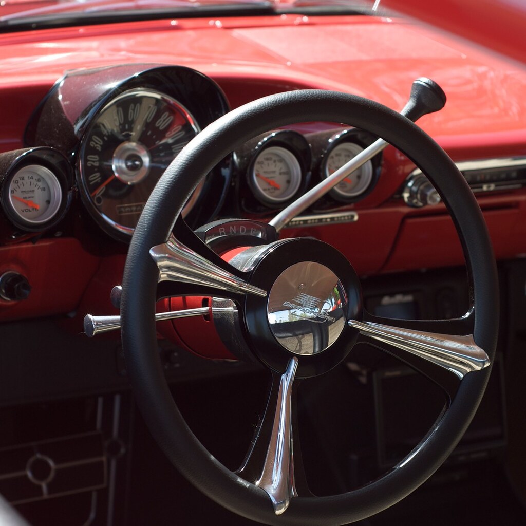 Photo of a steering wheel