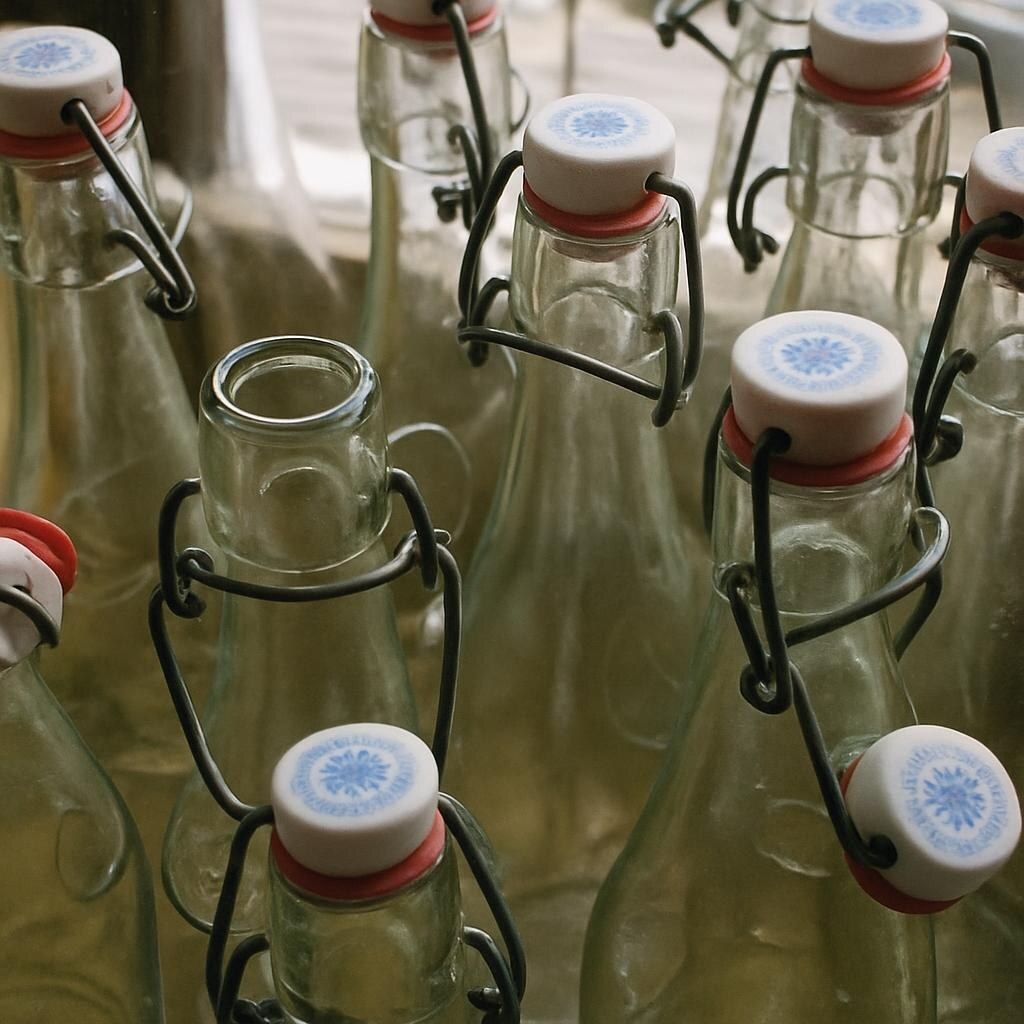 Photo of  bottles with stoppers