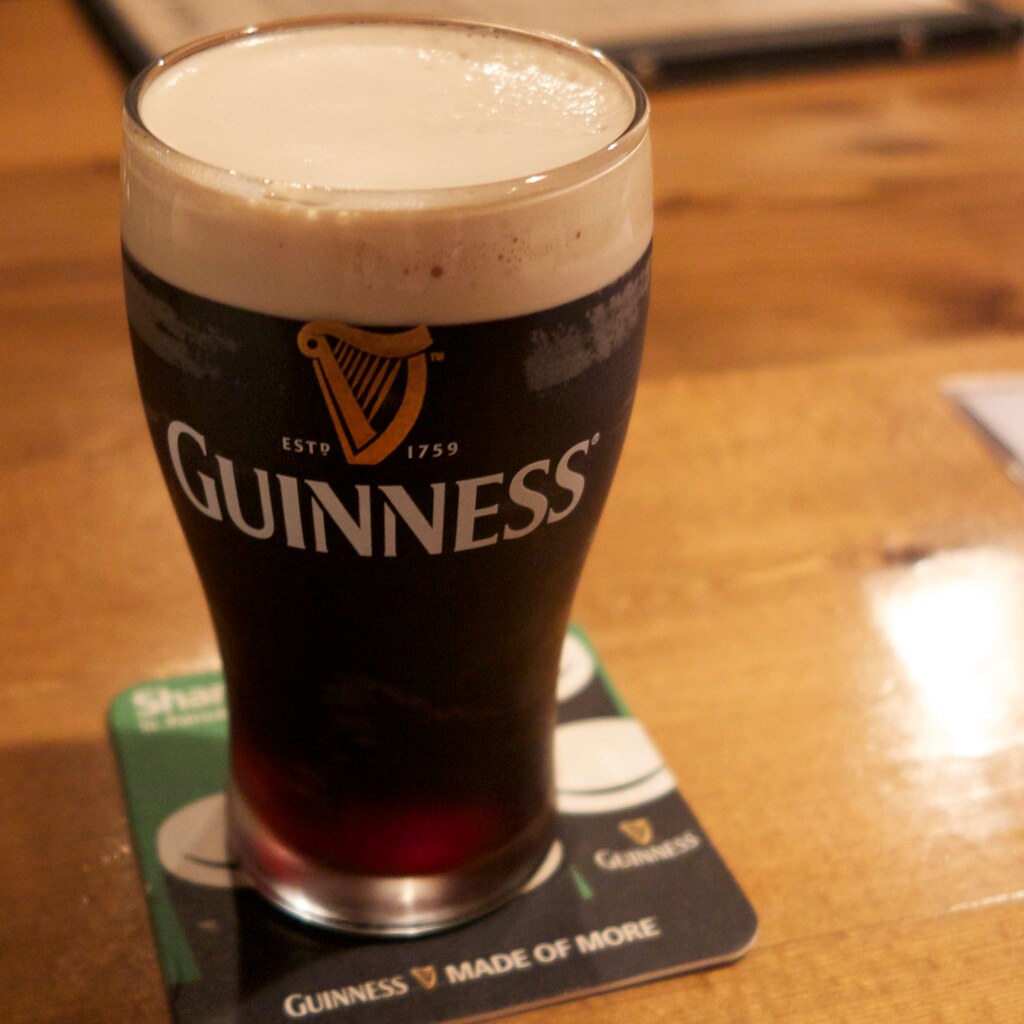 Photo of a glass of Guinness stout