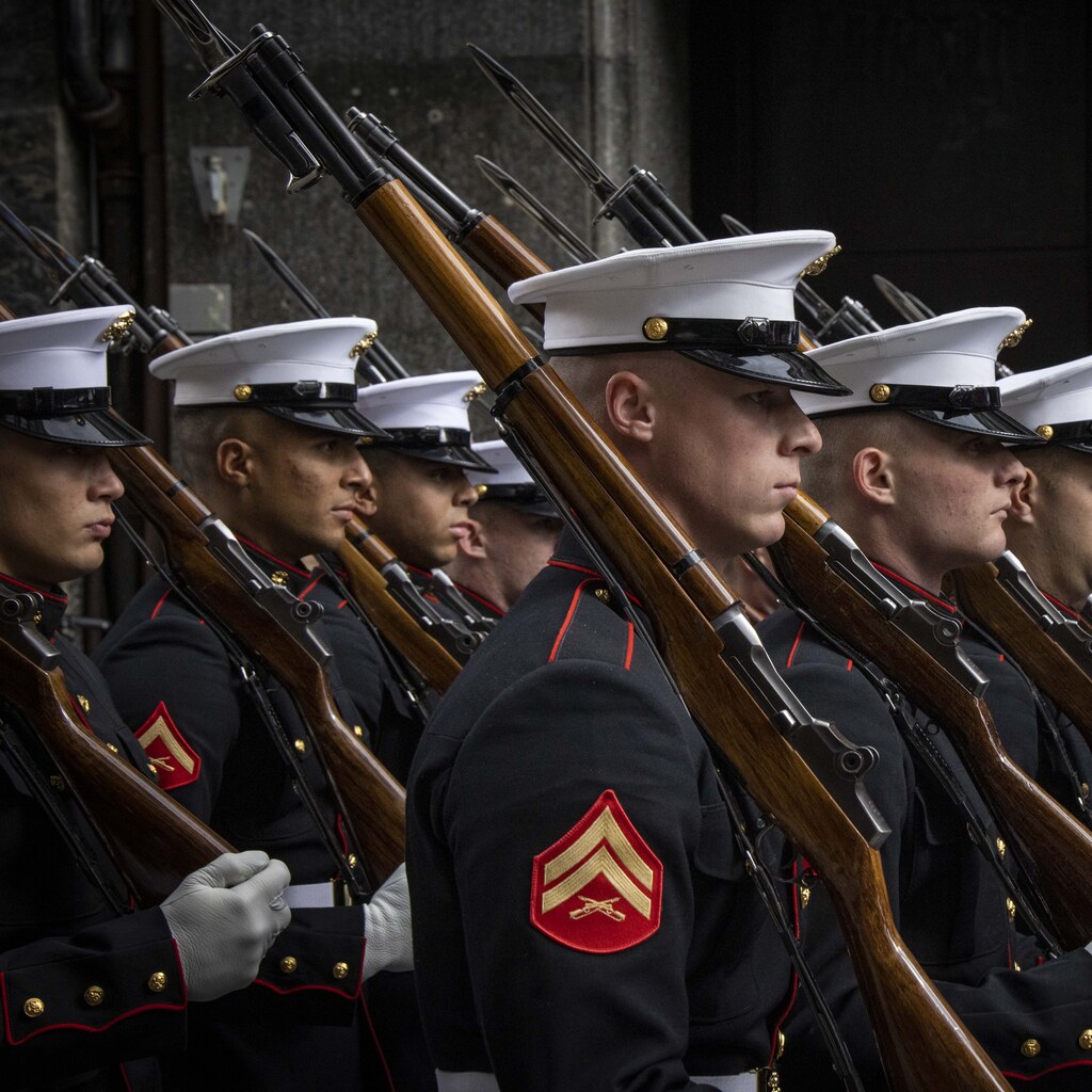 Photo of synchronised marching