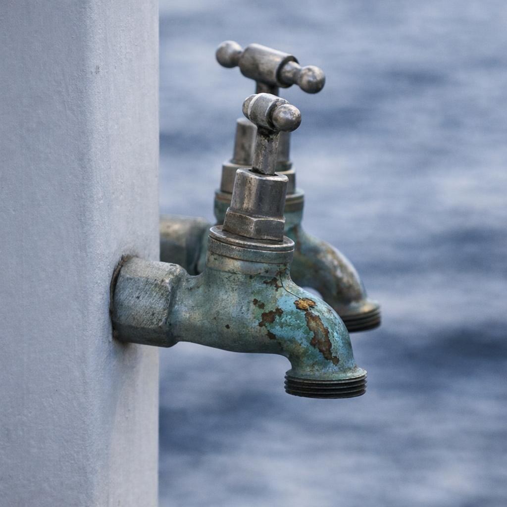 Photo of two garden taps.