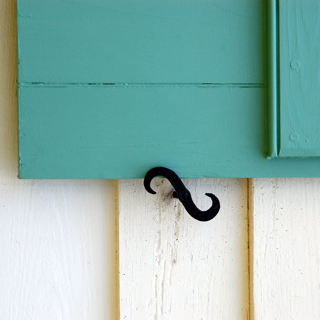 Photo of a teal shutter