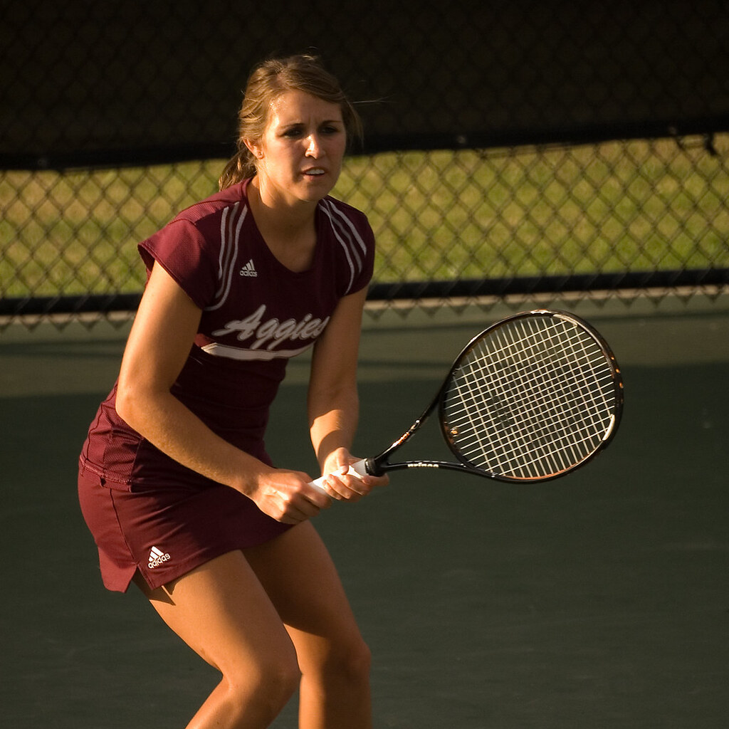 Photo of a woman playing tennis