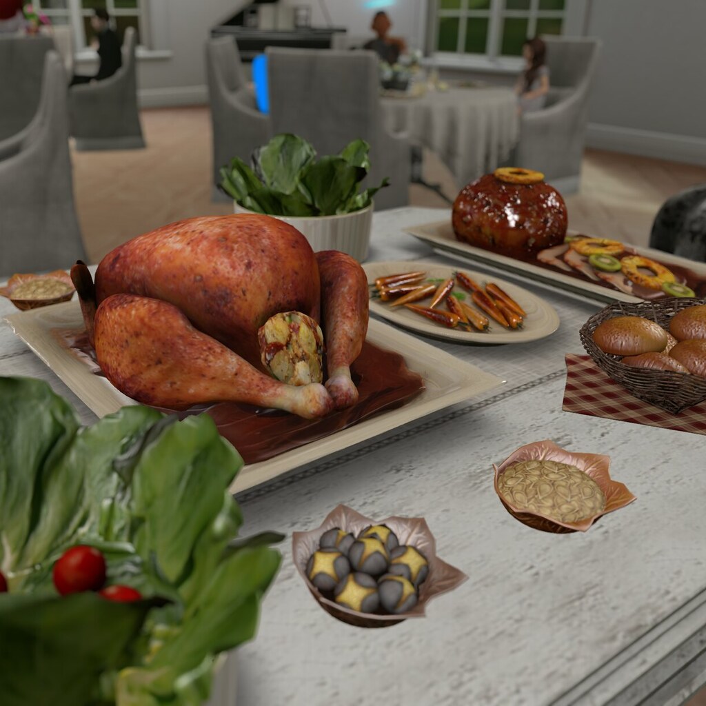 Photo of a thanksgiving dinner.