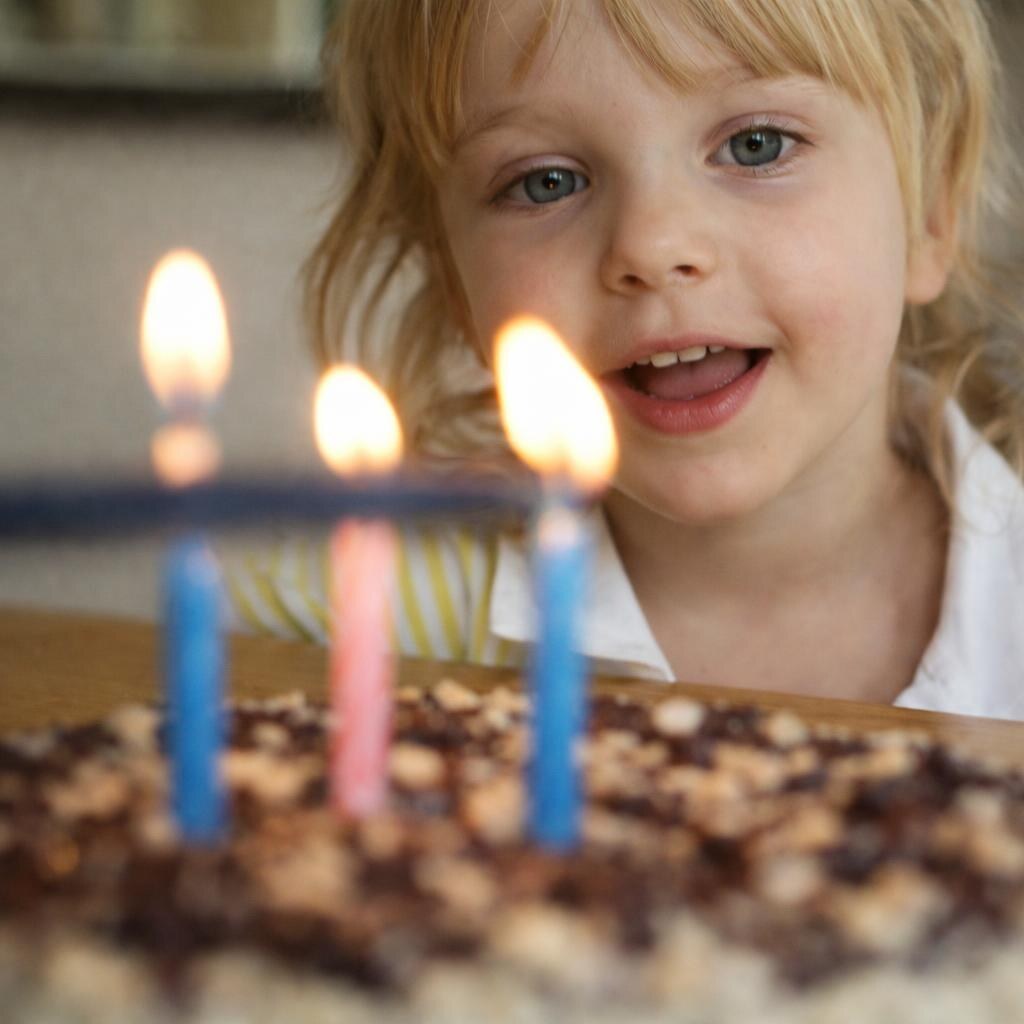 Photo of a little girl's third birthday