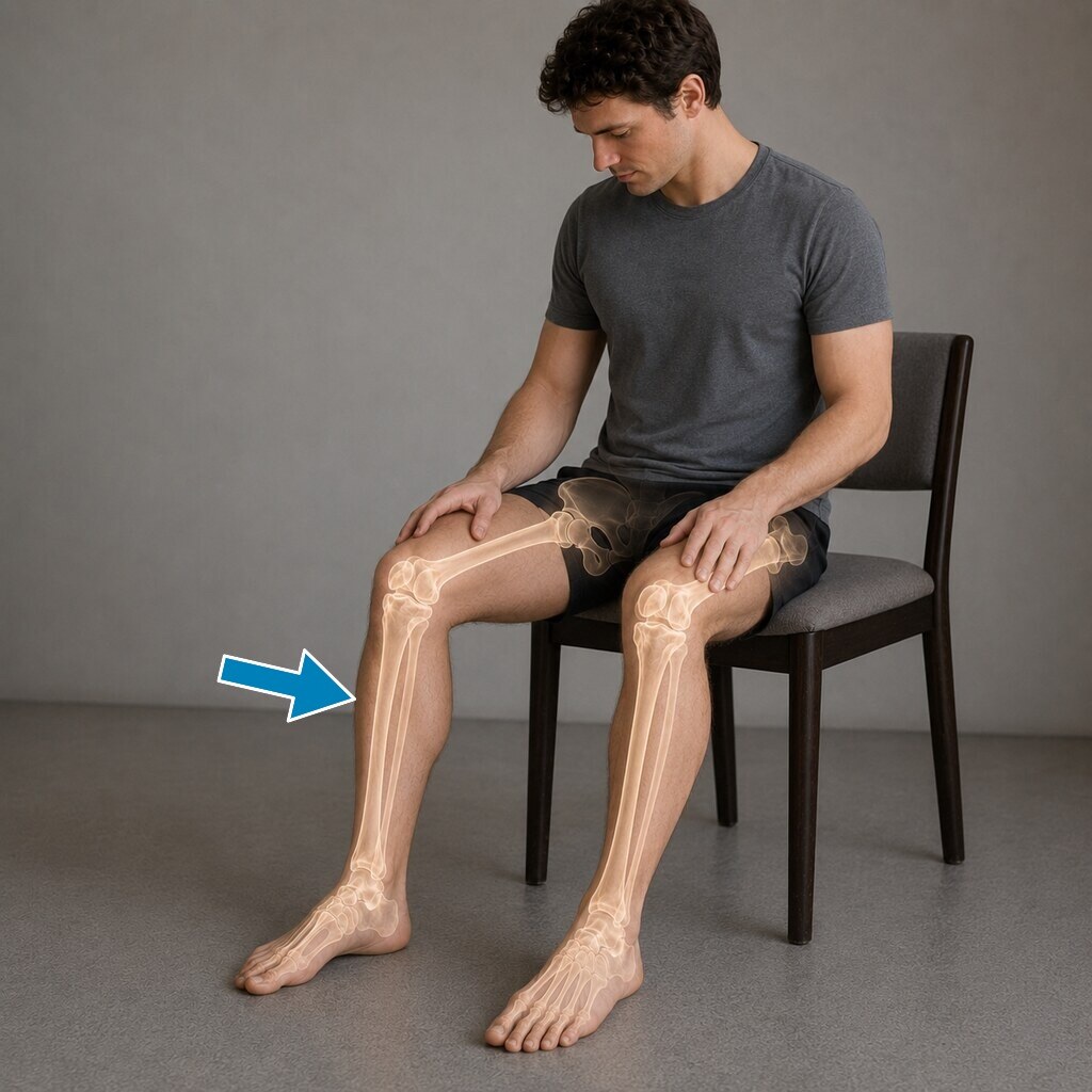 Generated image of leg bones indicating the tibia