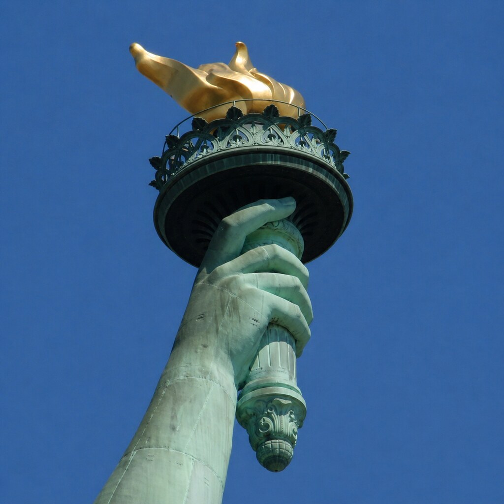The Statue of Liberty's torch.