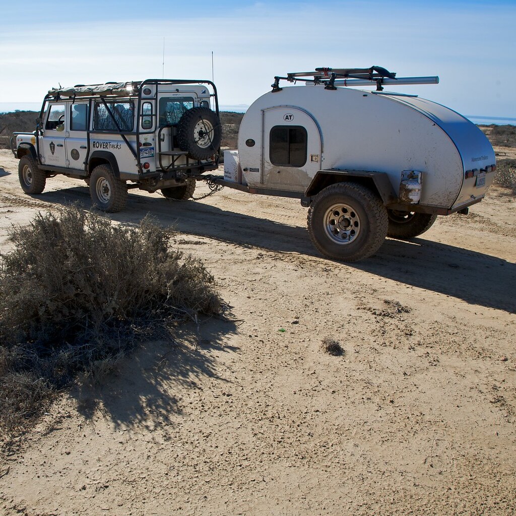 Photo of a car towing a trailer
