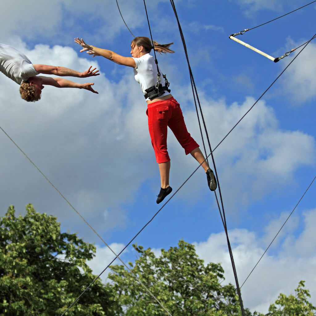Photo of trapeze performers