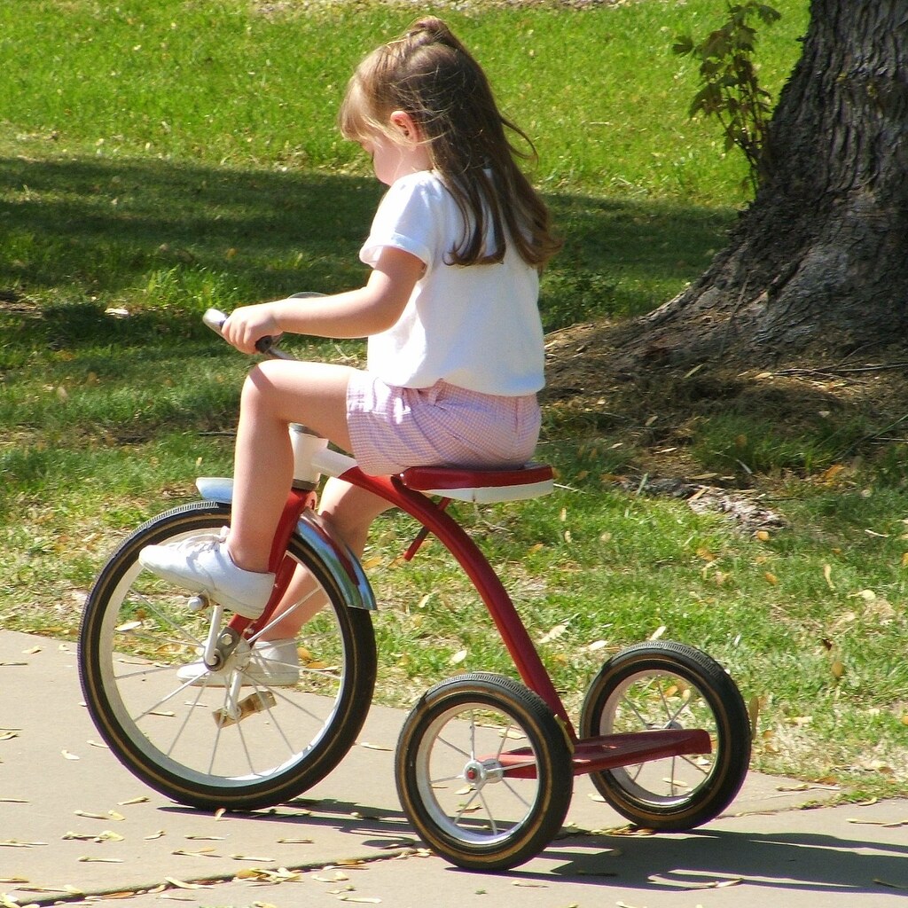 Photo of a pink tricycle