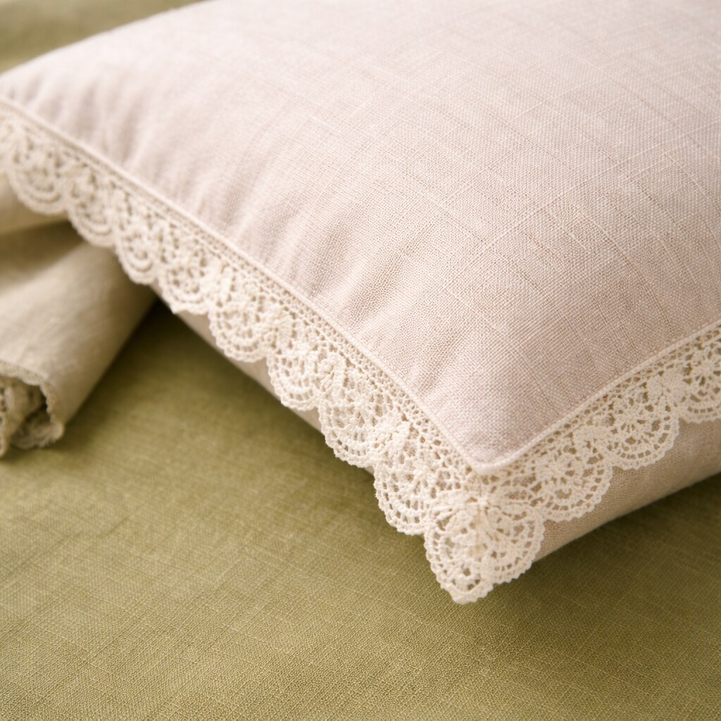 Photo of a pillow with lace trim