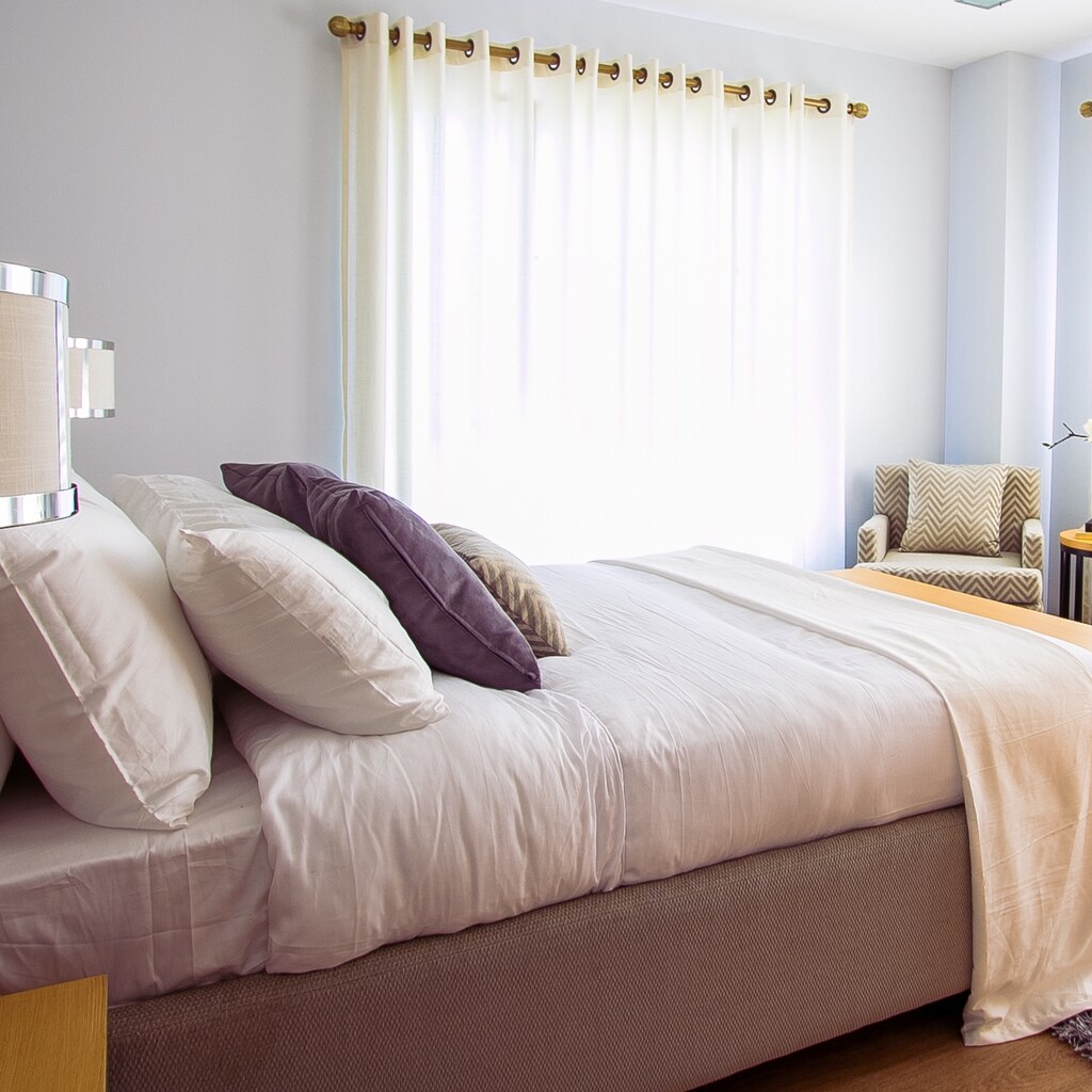 Photo of a made bed