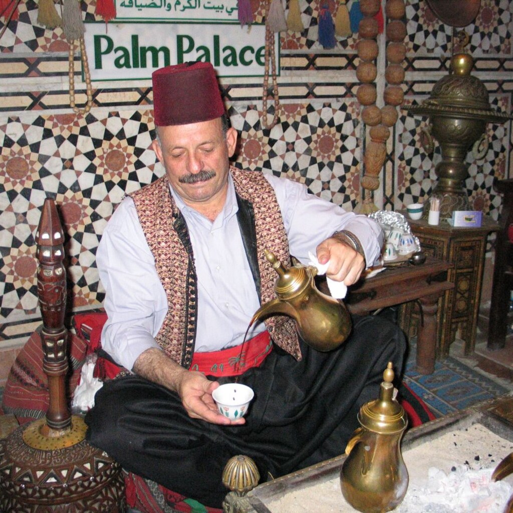 Photo of a man in a Turkish coffee house