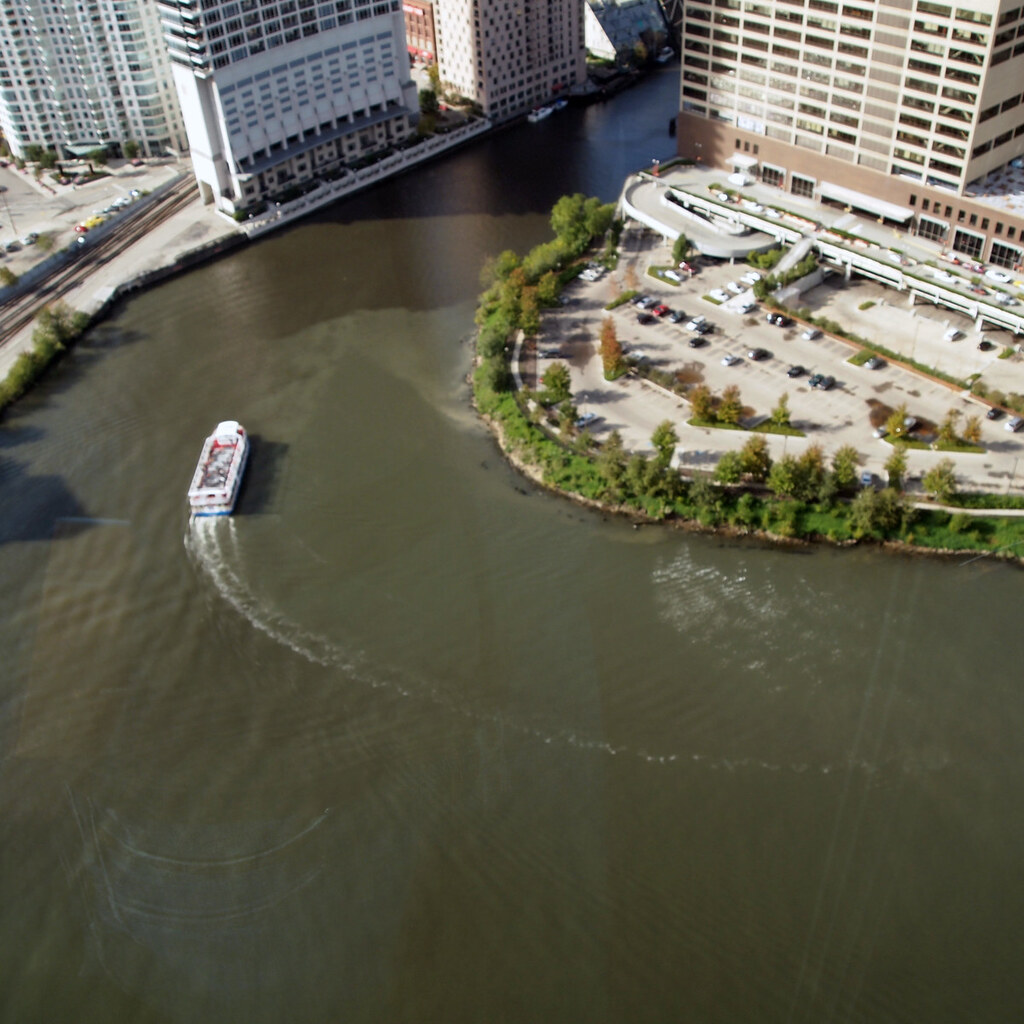 Photo of a boat turning