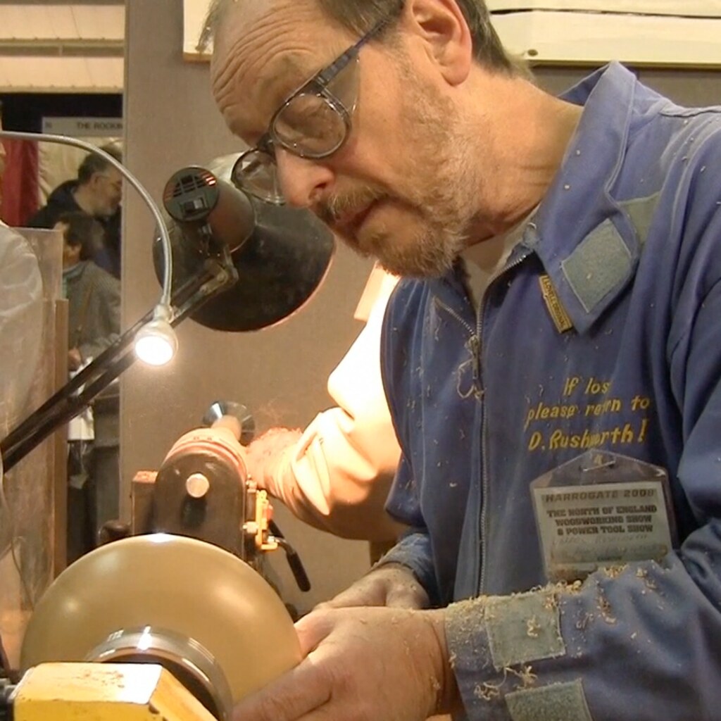 Photo of a woodturner