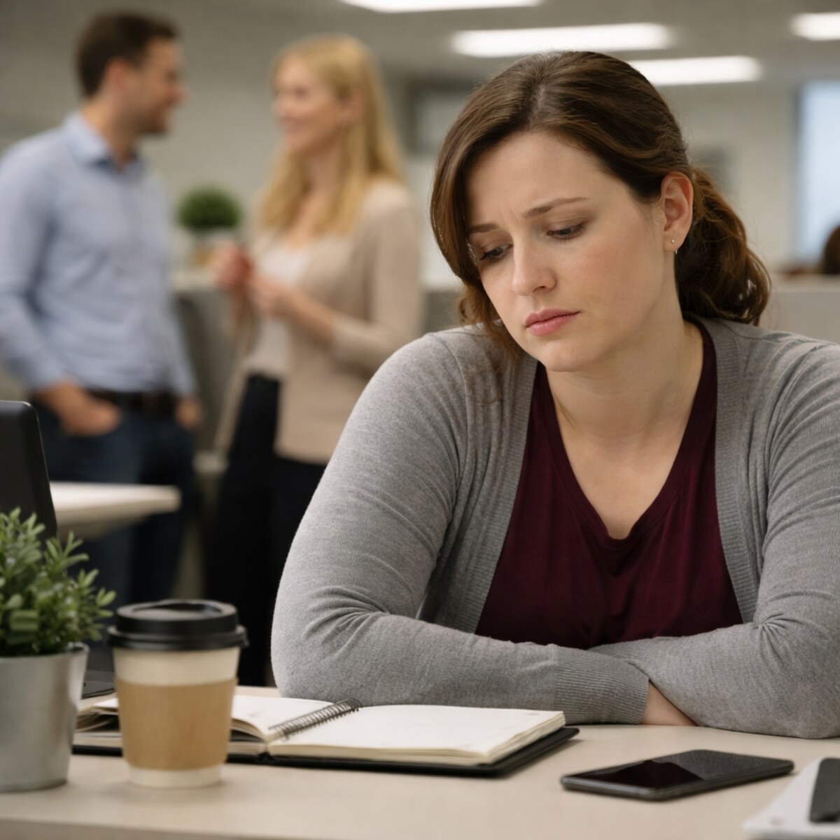 Generated image of an unhappy woman