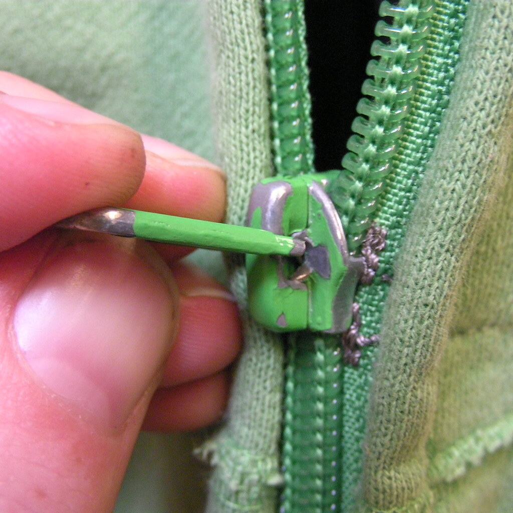 Photo of a zip being unzipped