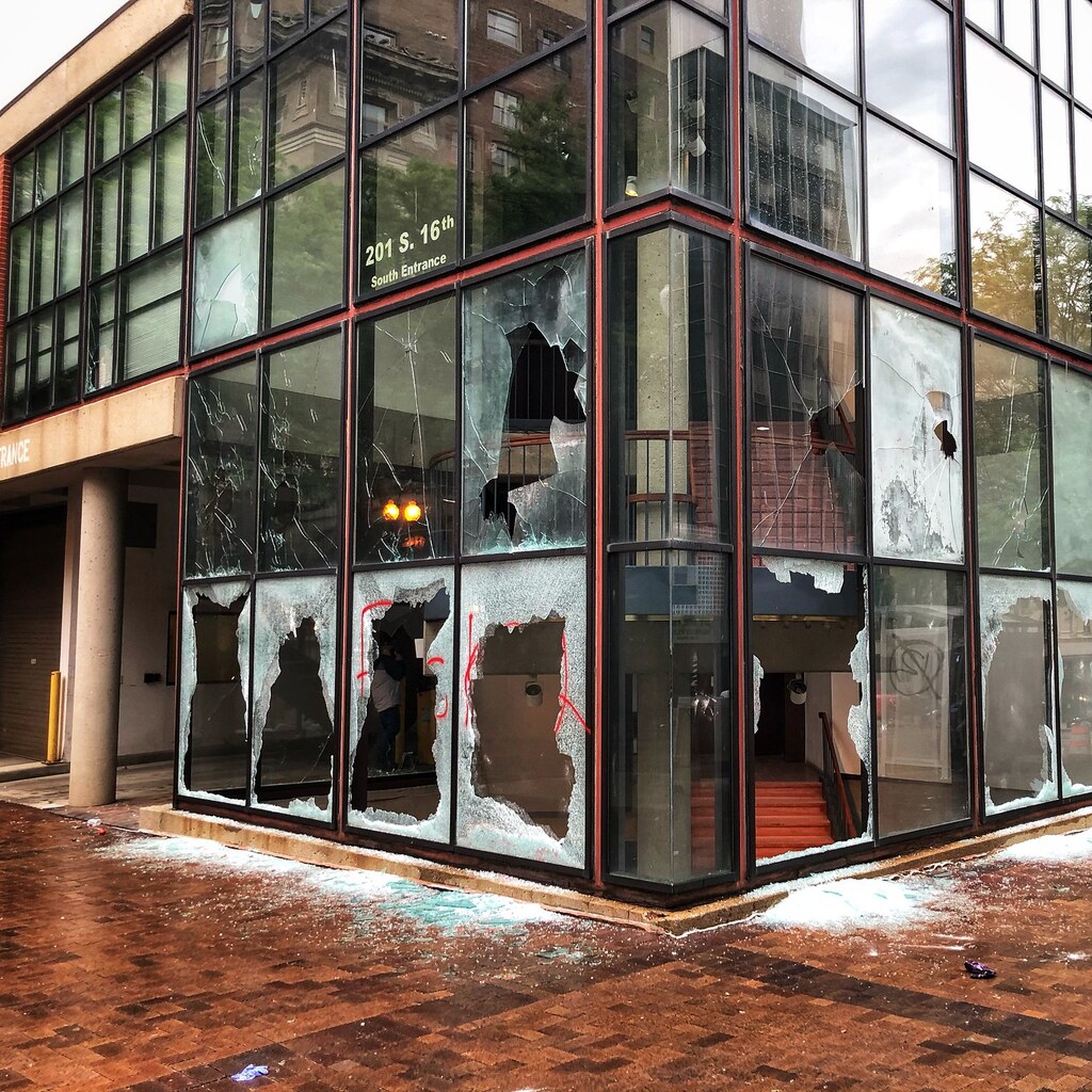 Photo of a vandalised bus stop