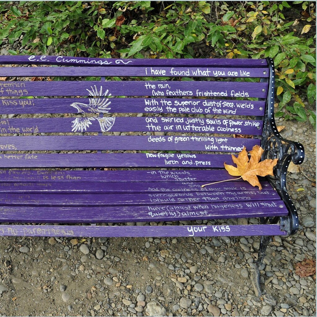 Photo of verse on a bench