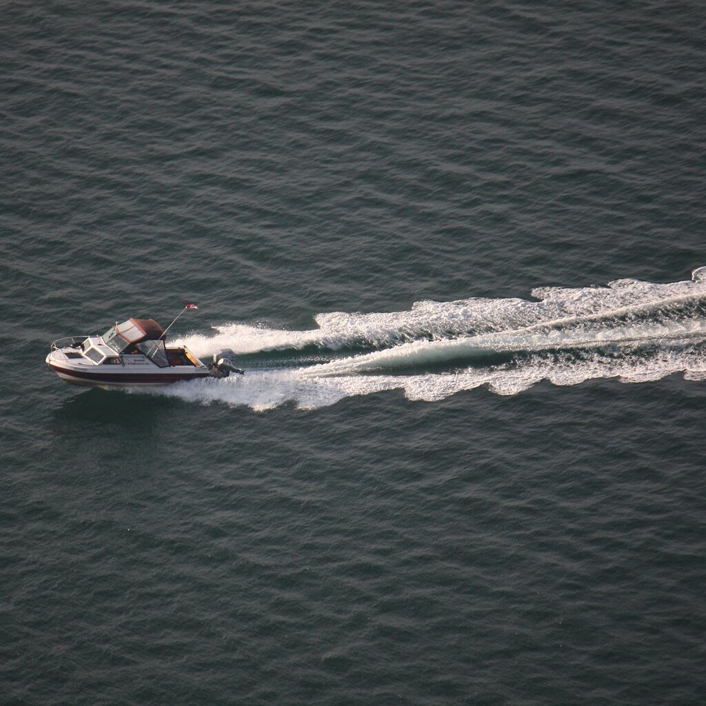 Photo of a boat's wake