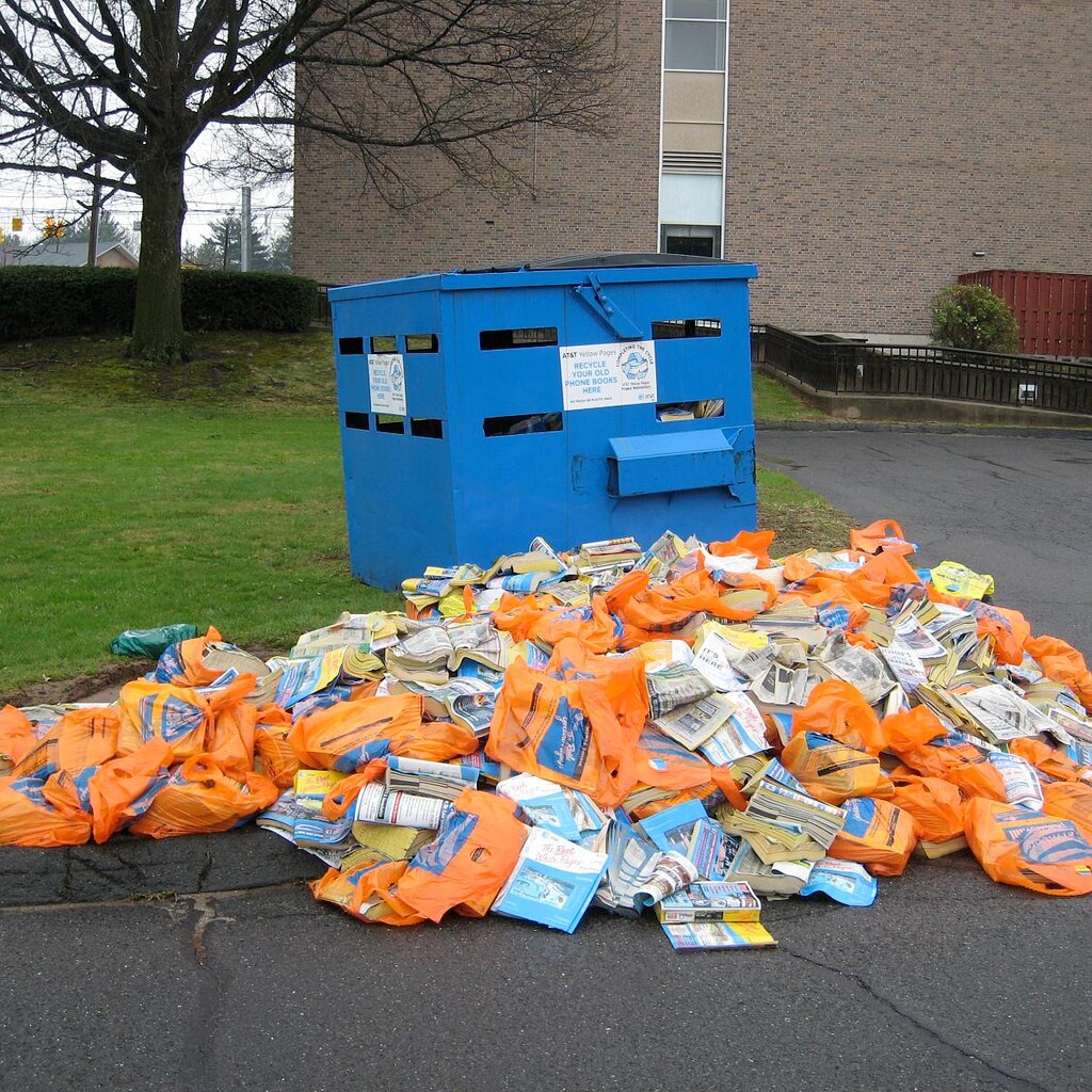 Photo of waste phone books