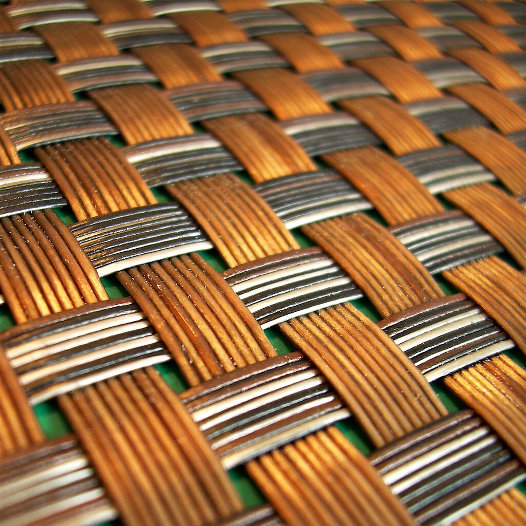 Photo of a woven mat up close