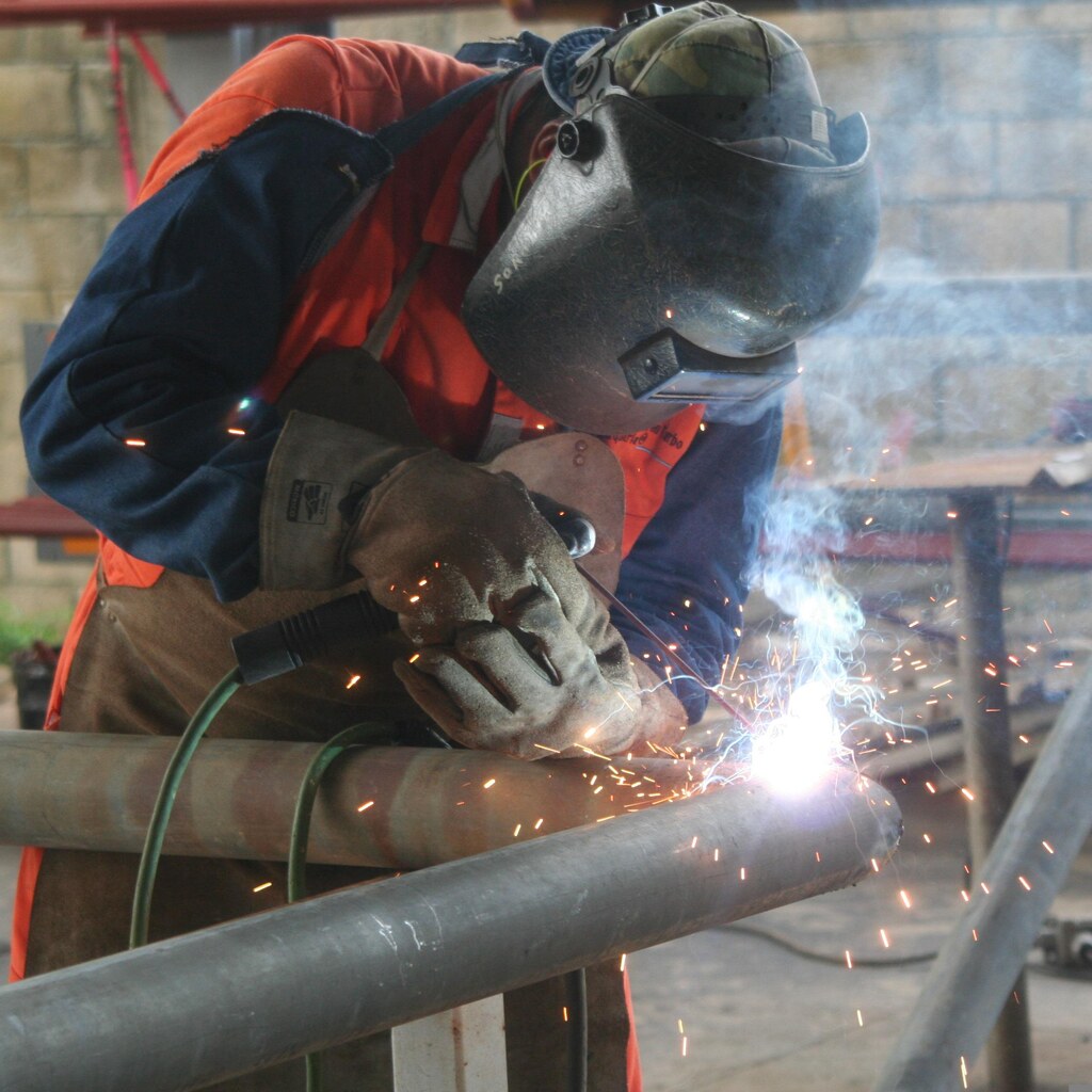 Photo of a welder at work