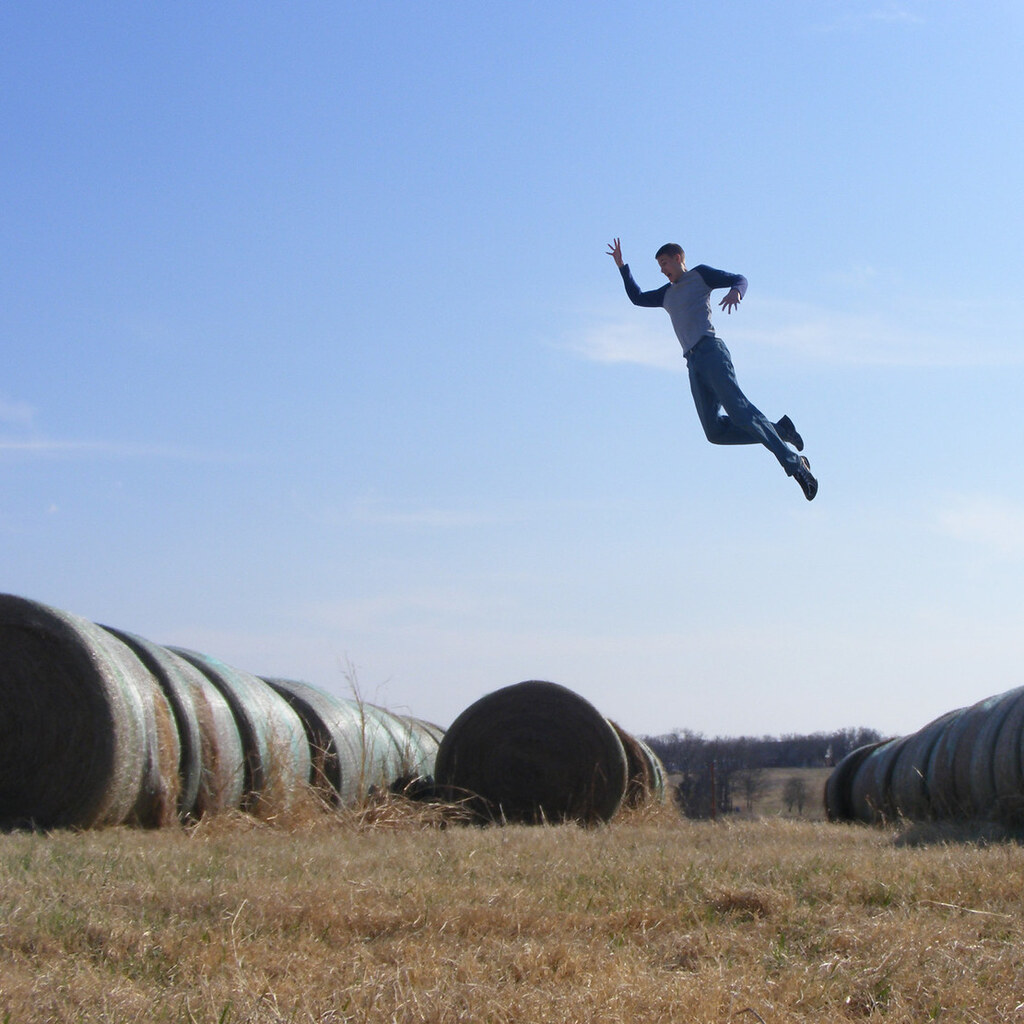 Photo of a man flying