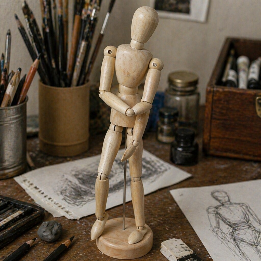 Generated image of a wooden doll