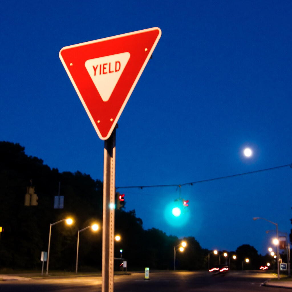 A yield sign.