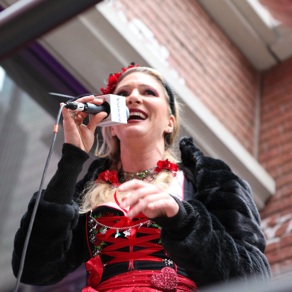 Photo of a woman yodelling