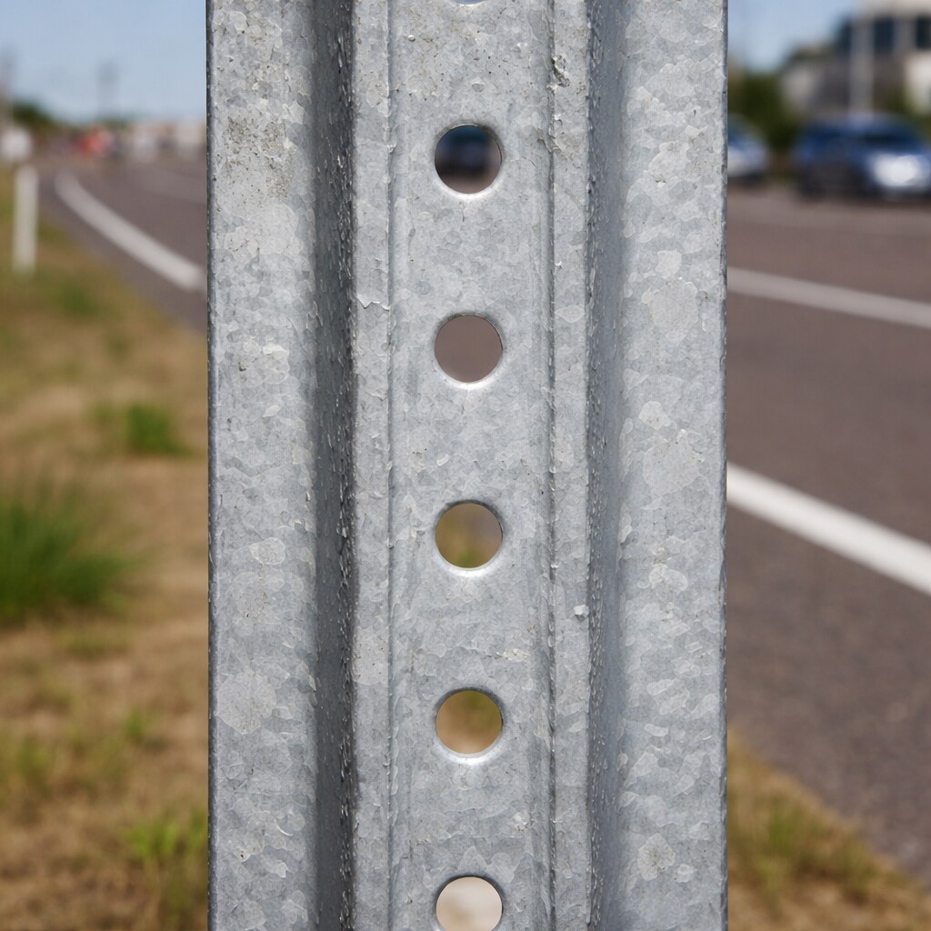 Photo of a pole galvanized with zinc